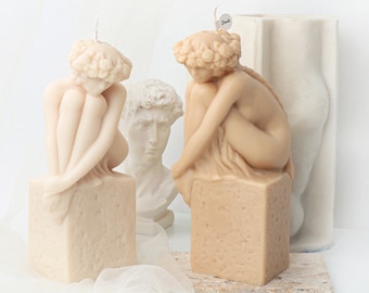 Nordic Girl Candle Silicone Mold-Girl Statue Candle Mold-Young Girl Candle Mold-Human Body Candle Mold-Jesmonite Gypsum Decor Mold