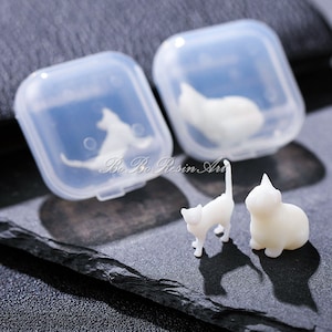 3D Miniature Cat Resin Filler-Craft Resin Filling Model-Silicone Mold Filler-Cat Micro Landscape Decor-Jewelry Making Supplies