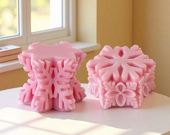 Snowman Candle Silicone Mold-Christmas Snowflake Candle Mold-Snowflake Pillar Candle Mold-Holiday Candle Mold-DIY Aromatherapy Plaster Mold