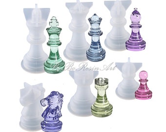 Schach-Set Silikonform-3D-Schachharz-Form-Schachfiguren-Form-Schachbrett-Form-Schachbrett-Harz-Form-Epoxidharz-Kunst-Form-Familie Brettspiele