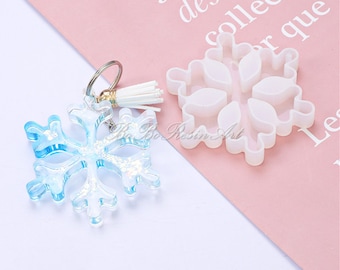 BYNYXI 3 stampi in silicone a forma di fiocco di neve, fai da te, per fai da te, in resina, per creare gioielli, decorazioni natalizie