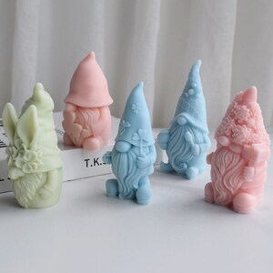 2Pcs Easter Gnome Silicone Molds - Bunny Ear Gnome Molds For Candles, Soap & Resin Crafts
