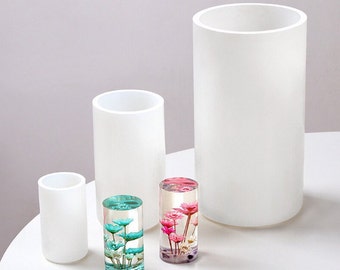 3 tailles cylindriques en silicone moule-cylindre résine moule-cylindre pilier bougie moule-DIY Micro paysage décor moule-époxy résine art moule