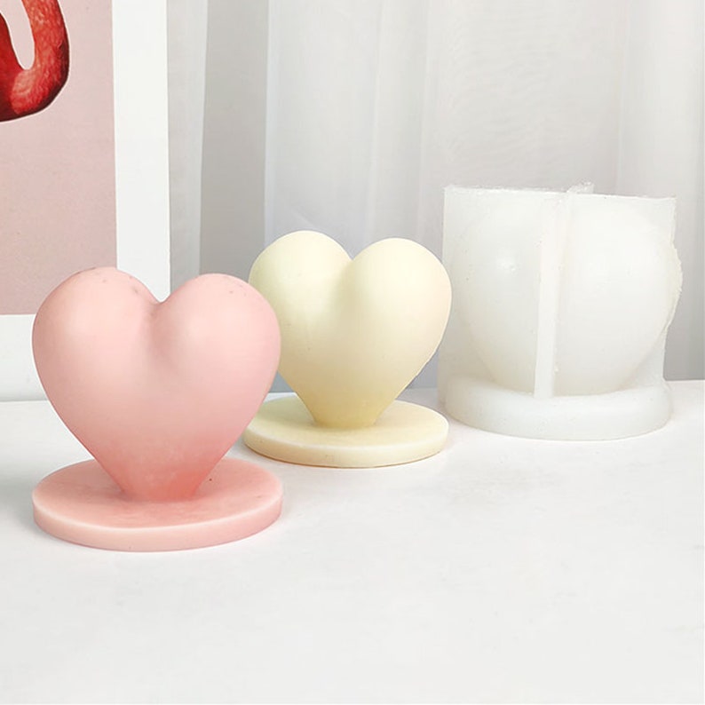 3D Heart Candle Silicone Moldheart Shaped Candle Moldlove Etsy