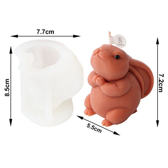 Candle Making Molds, Silicone Candle Mould Long Ear Rabbit Shape Candles  Making Mold Wax Handicrafts Mould (C03‑1 Large Size)