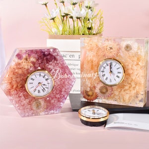 Geometric Clock Silicone Mold-Vertical Table Clock Mold-Polygonal Clock Mold-Large Bookend Resin Mold-Clock Lamp Mold-Epoxy Resin Art Mold