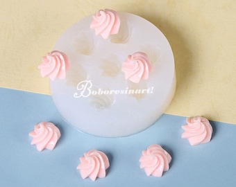 Miniatyr vispad grädde fondant silikonform - vispad grädde ljusform - choklad tårtdekorform - polymerlera form - epoxihartsform