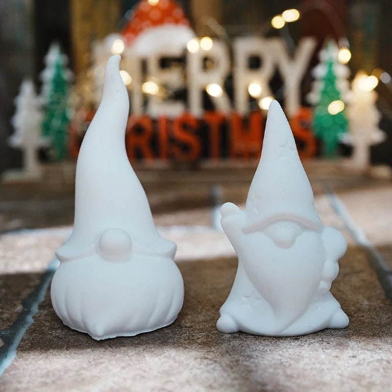 3 Styles Christmas Gnome Candle Silicone Mold-christmas Gnome Resin ...