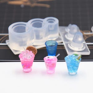 Miniature Milk Tea Cup Silicone Mold-Cute Cup Resin Mold-Dessert Drink Cup Mold-Miniature Dollhouse Cup Mold-Food Play Mold-UV Resin Mold