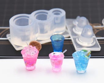 Miniature Milk Tea Cup Silicone Mold-Cute Cup Resin Mold-Dessert Drink Cup Mold-Miniature Dollhouse Cup Mold-Food Play Mold-UV Resin Mold