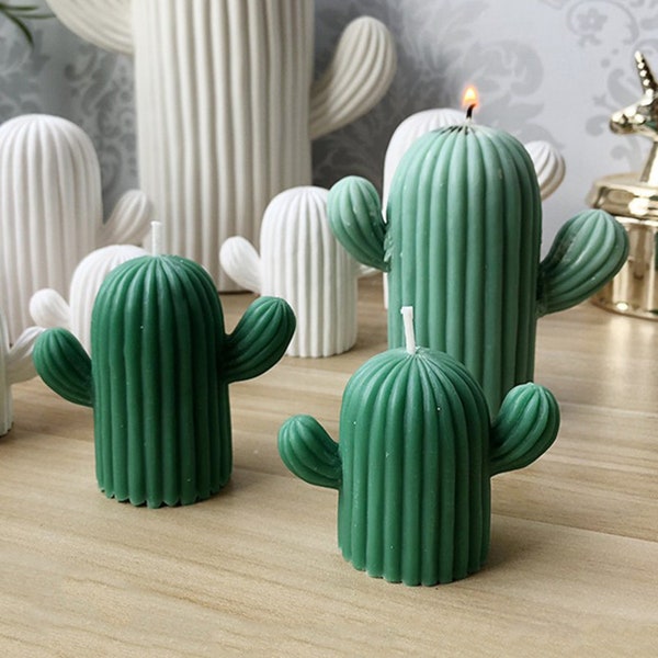 3D Cactus Bougie Silicone Moule-Cactus Statue Bougie Moule-Cactus Plante Bougie Moule-Succulent Cactus Bougie Moule-DIY Aromathérapie Plâtre Moule