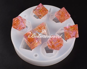 DND Dice Set Silicone Mold-Polyhedral Dice Resin Mold-RPG Dice Mold-7 Sharp Edge Dice Mold-Dungeons and Dragons Dice Mold-Epoxy Resin Mold