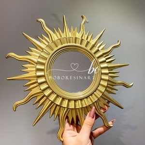 3D Sun Mirror Mold-Sunburst Mirror Resin Mold-Sun Moon Mirror Mold-Round Wall Mirror Silicone Mold-Makeup Mirror Mold-Epoxy Resin Art Mold
