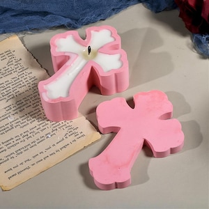 Forma silikonowa Cross Box-Forma żywiczna Cross Trinket Box-Forma Halloween Cross Box z pokrywką-Forma na świece betonowe-Forma gipsowa Jesmonite