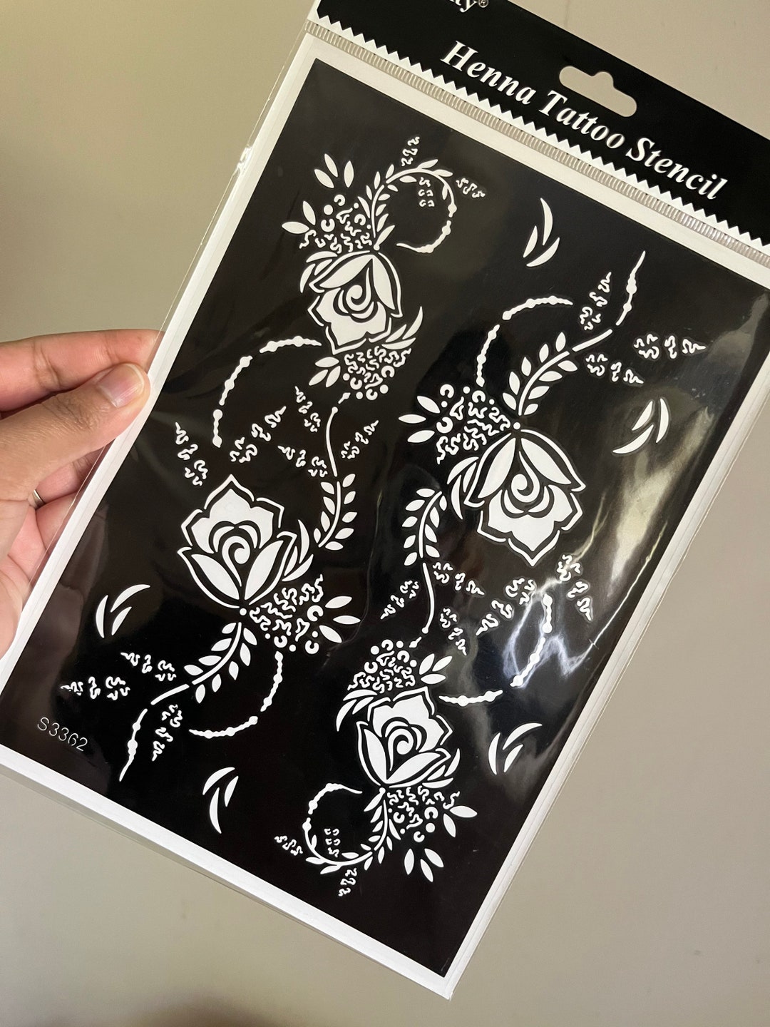 Henna Stencil. Floral Arabic and Leaves Design. Easymehendi - Etsy