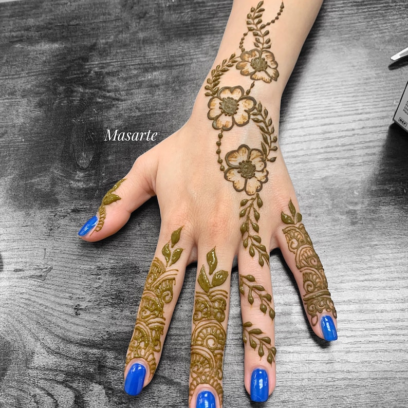 Reusable Henna Stencil. Lotus Easy Mehendi Design. Single Hand Etsy