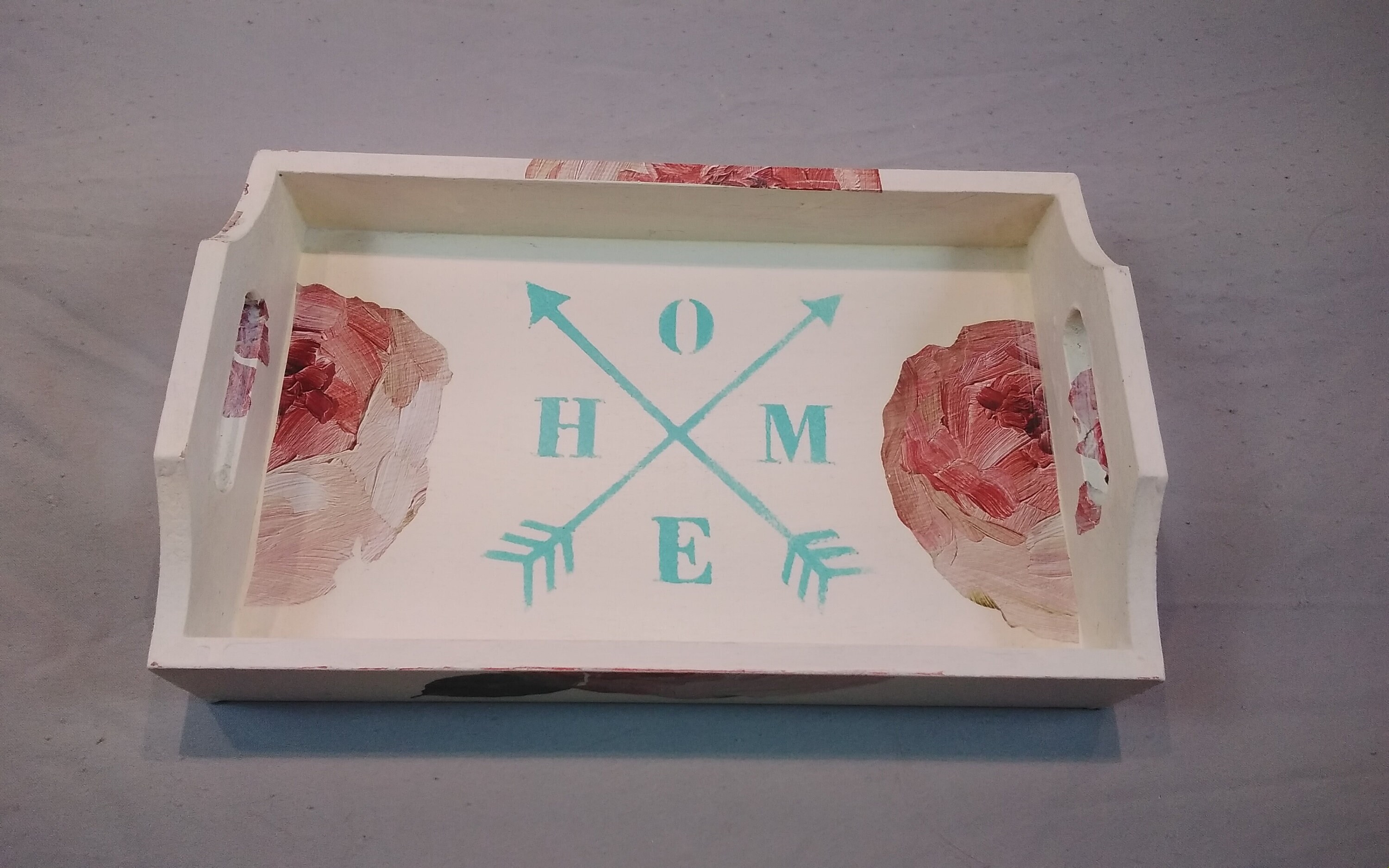 Pequeña bandeja de madera con acentos decorativos | Etsy