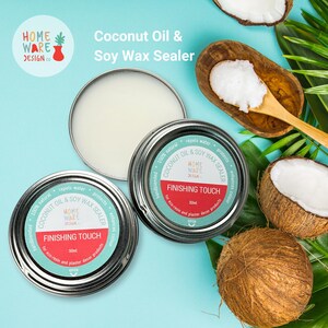 Finishing Touch 100% Natural Coconut Oil & Soy Wax Sealer. Protect your interior Jesmonite® or plaster/gypsum eco-resin home decor products image 5