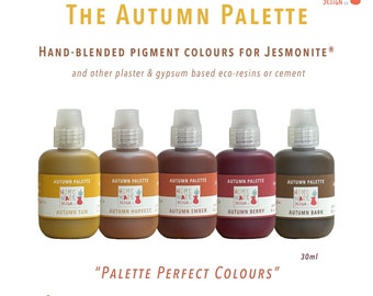 AUTUMN PALETTE PIGMENTS – Hand-blended pigment colours for Jesmonite® AC100, AC300, AC730, plaster & gypsum based eco-resins or cement craft