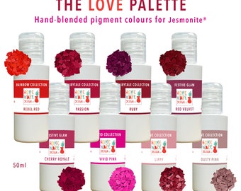 THE LOVE PALETTE  50ml– Hand-blended pigment colours for Jesmonite® AC100, AC300, AC730, plaster & gypsum based eco-resins, cement, concrete