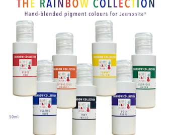 RAINBOW COLLECTION 50ml– Hand-blended pigment colours for Jesmonite® AC100, AC300, AC730, plaster & gypsum based eco-resins, cement,concrete