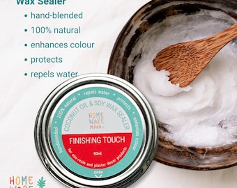 Finishing Touch 100% Natural Coconut Oil & Soy Wax Sealer. Protect your interior Jesmonite® or plaster/gypsum eco-resin home decor products