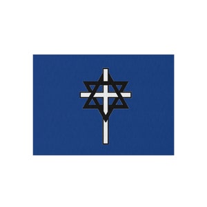 Messiaans jodendom symbool- Davidster/ Cross Outdoor Rug