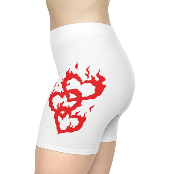 Triple Fire Heart Women's Moisture Wicking Biker Shorts