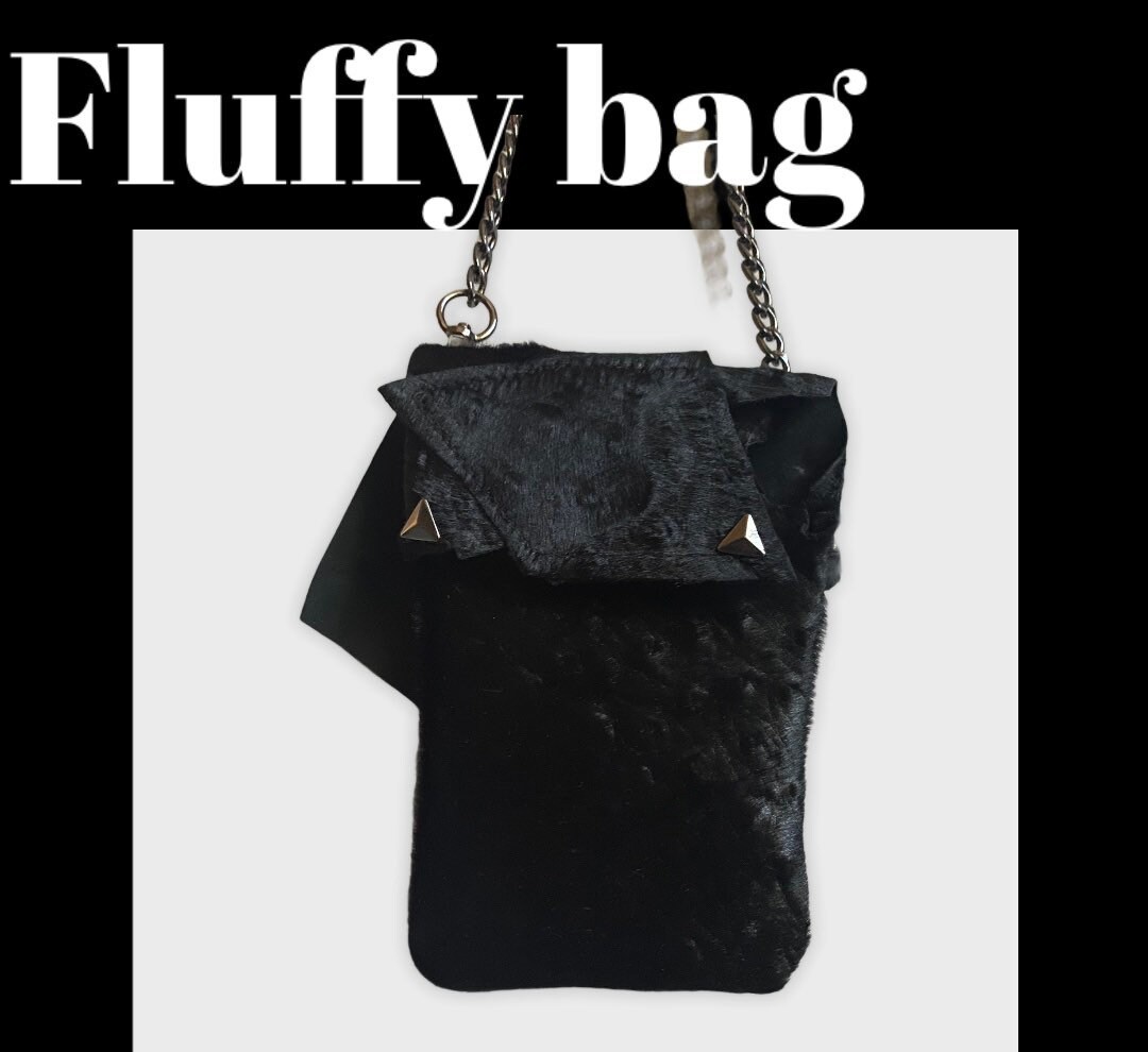 small black fluffy bag
