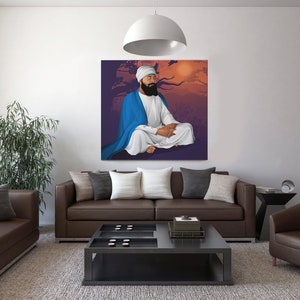 Sikh Canvas Art Guru Tegh Bahadur Ji Free UK Delivery 9th Guru of Sikhism image 2