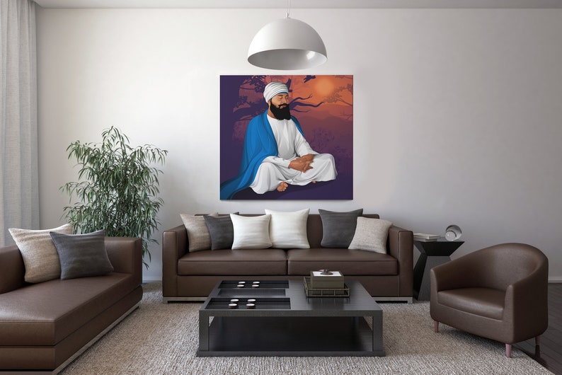 Sikh Canvas Art Guru Tegh Bahadur Ji Free UK Delivery 9th Guru of Sikhism image 2