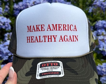 Make America Healthy Again Trucker Hats | High Profile Trucker Hat | Foam Front Cap  | SnapBack | 5 Panel Mesh Back | Uni Sex | MAHA