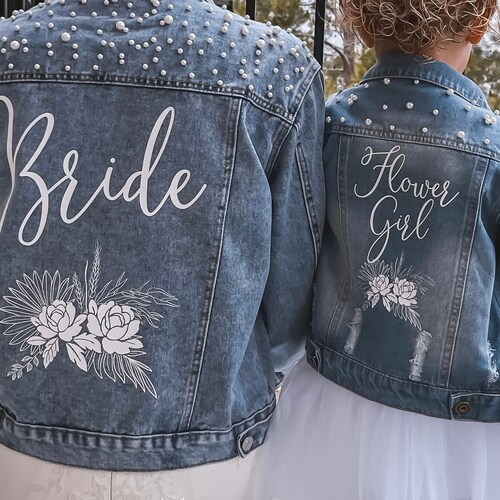 Flower Girl Denim Jacket Etsy