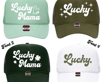 Lucky Trucker Hat / St. Patrick's Day Trucker Hat / Foam Front Cap / Adjustable / SnapBack / 5 Panel Mesh Back / Uni Sex / Adult