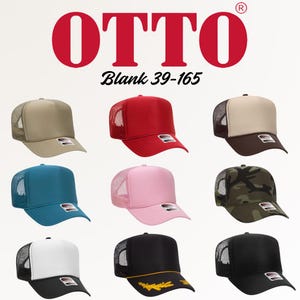 Otto Blank Trucker Hats / Wholesale Trucker Hats High Profile / Foam Front Cap / Adjustable / SnapBack / 5 Panel Mesh Back