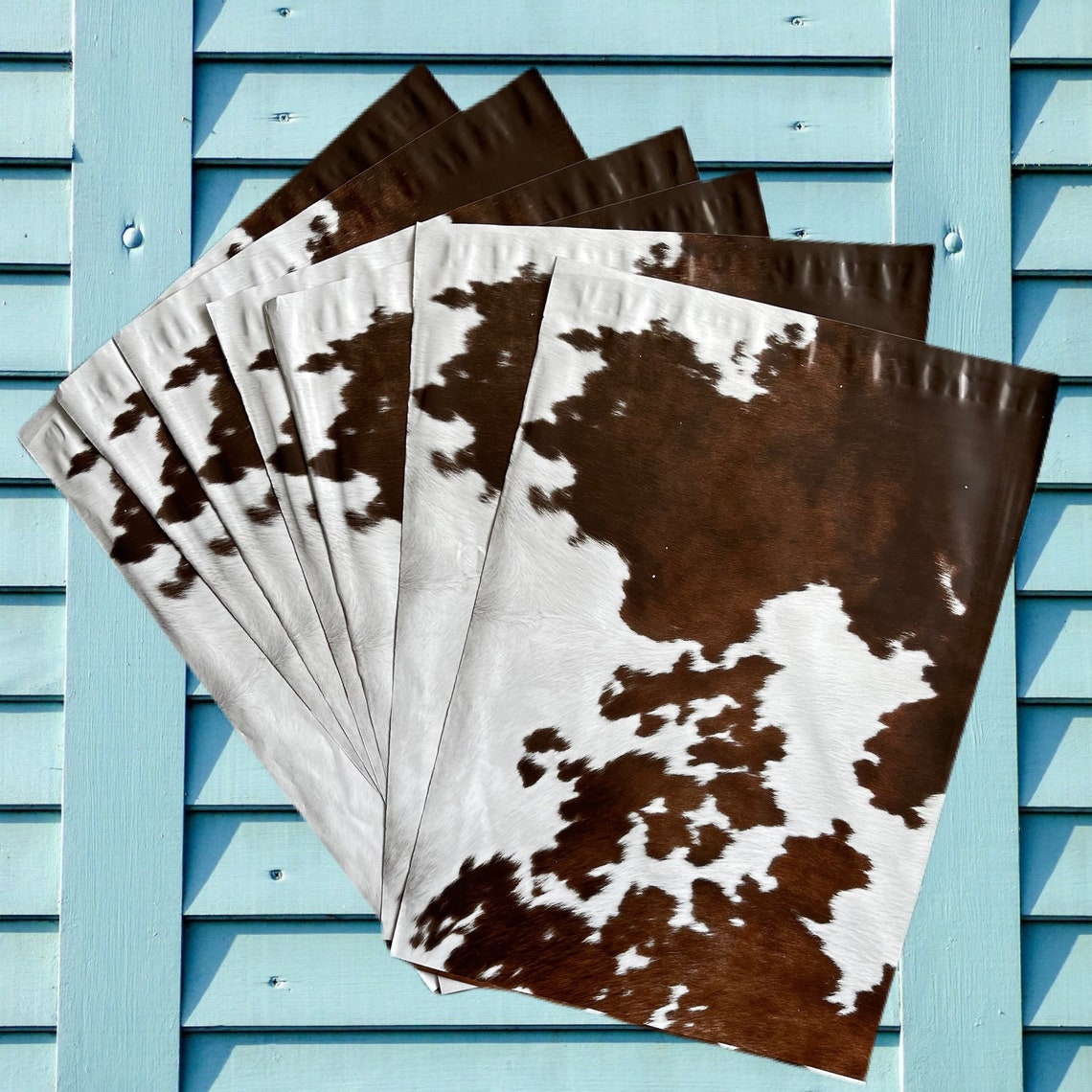 Cowhide 10X13 Poly Mailers Cow Print Mailers Western Etsy