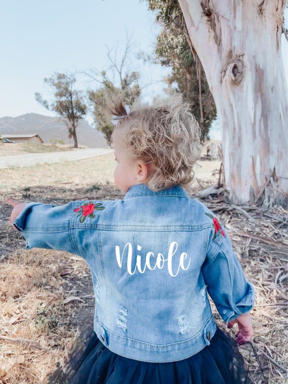 Baby jean jacket with name sale