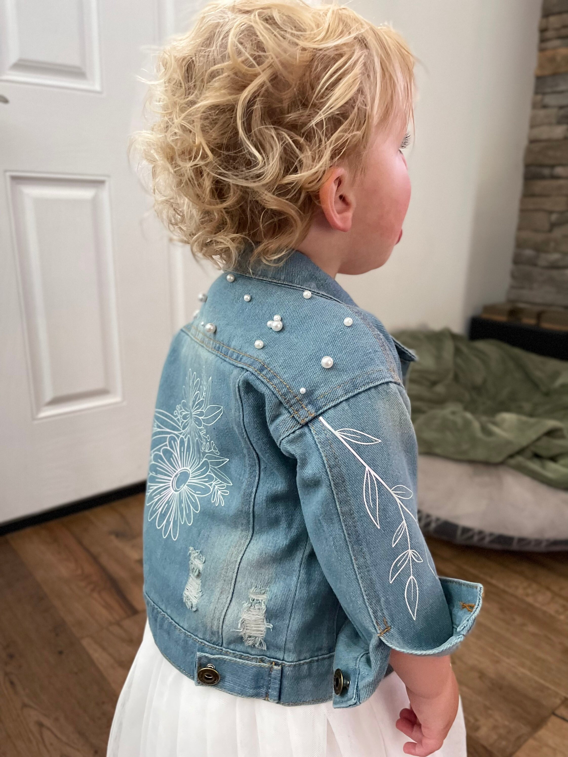 Flower Girl Denim Jacket LAST ONE SIZE 23T Etsy