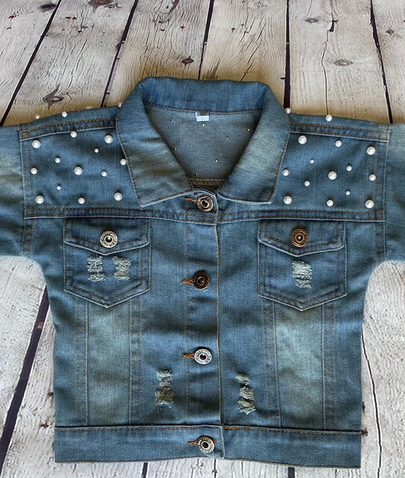 Flower Girl Denim Jacket Etsy