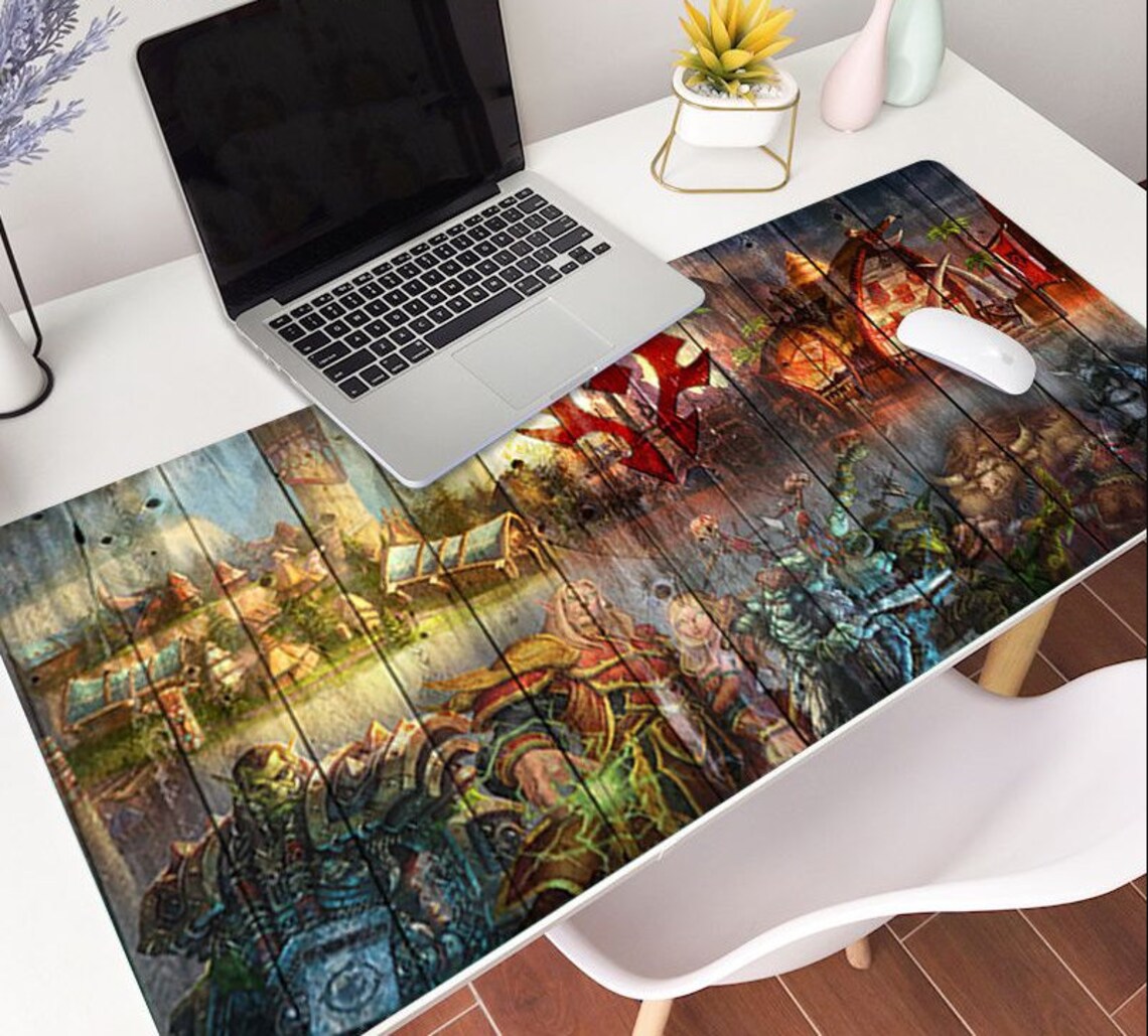 Video Game Desk Mat Warcraft Game Large Desk Pad Horde Big Etsy