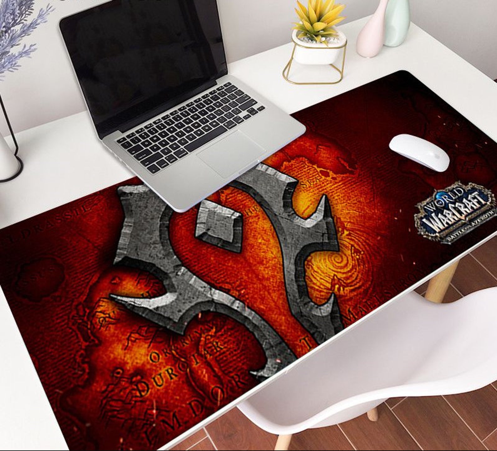 Video Game Desk Mat Warcraft Game Large Desk Pad Horde Big Etsy