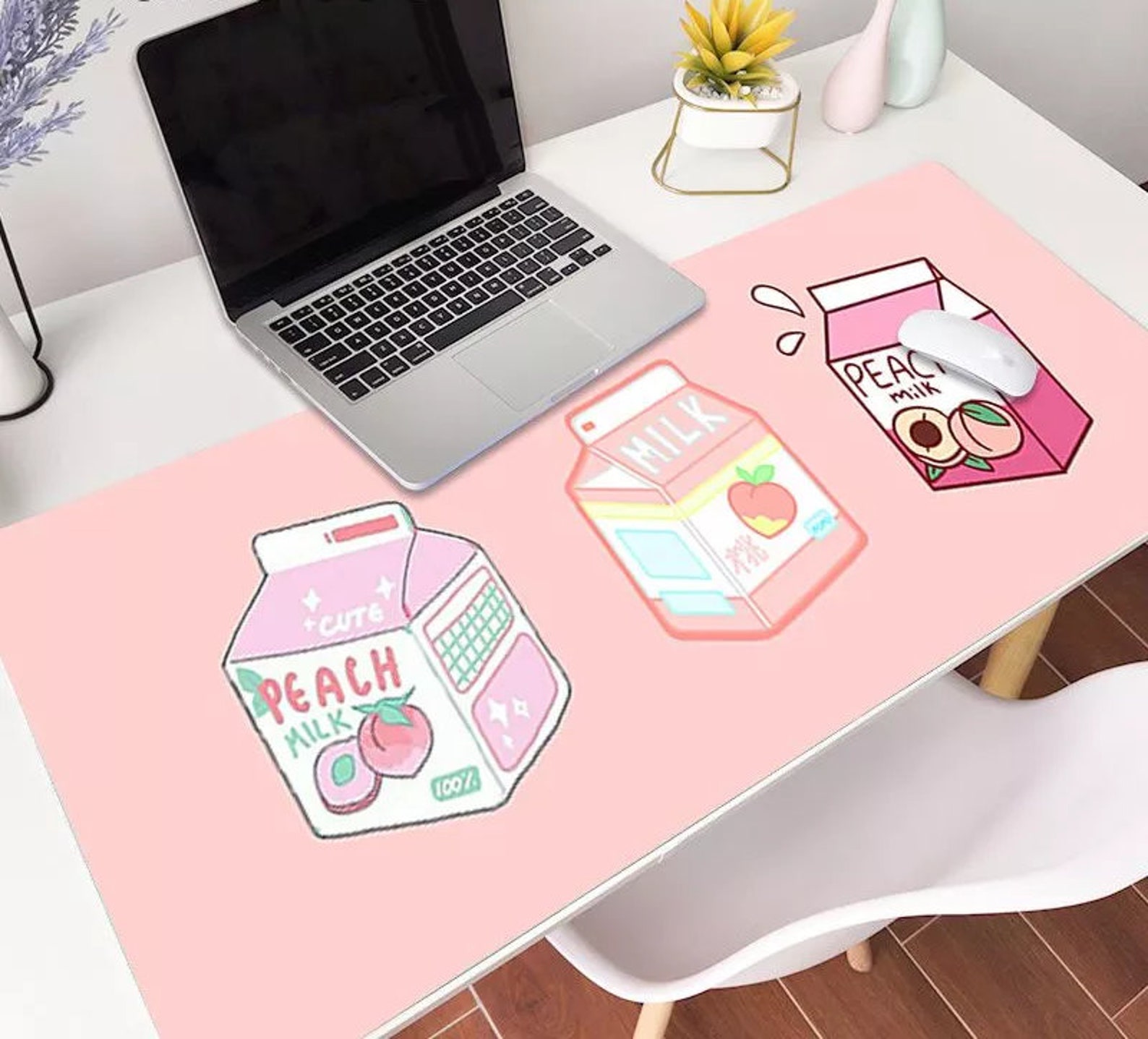 Japanese Strawberry Milk Desk Mat Kawaii Anime Large Desk Etsy
