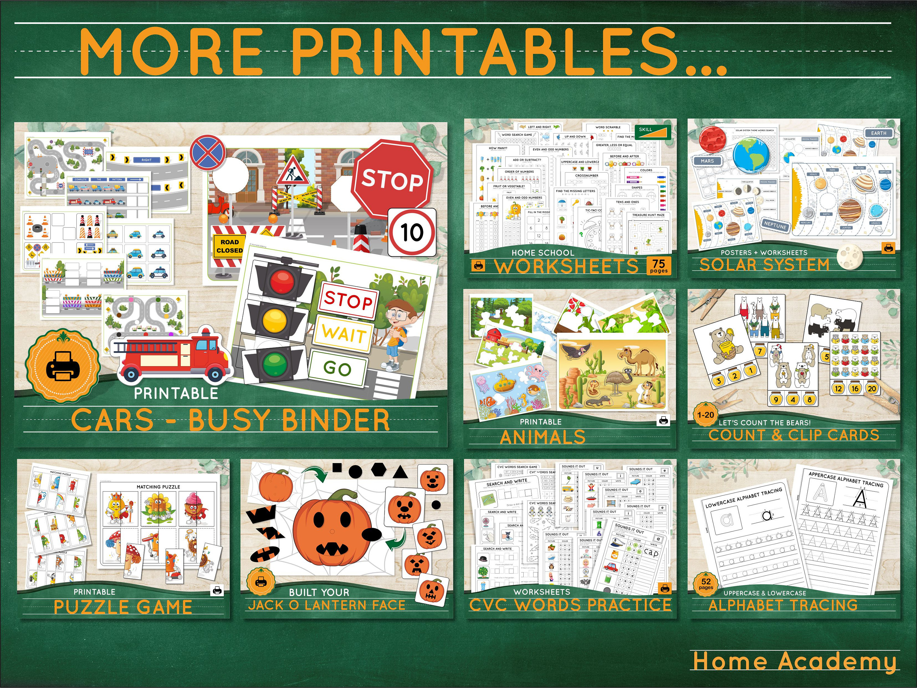 Printable Halloween Worksheets for Kids Homeschool Printables - Etsy