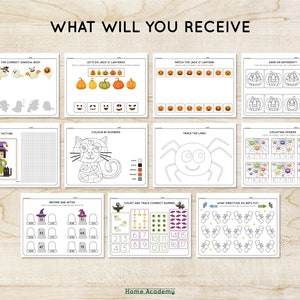 Printable Halloween Worksheets for Kids Homeschool Printables - Etsy