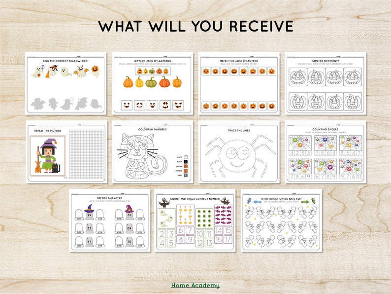 Printable Halloween Worksheets for Kids Homeschool Printables - Etsy