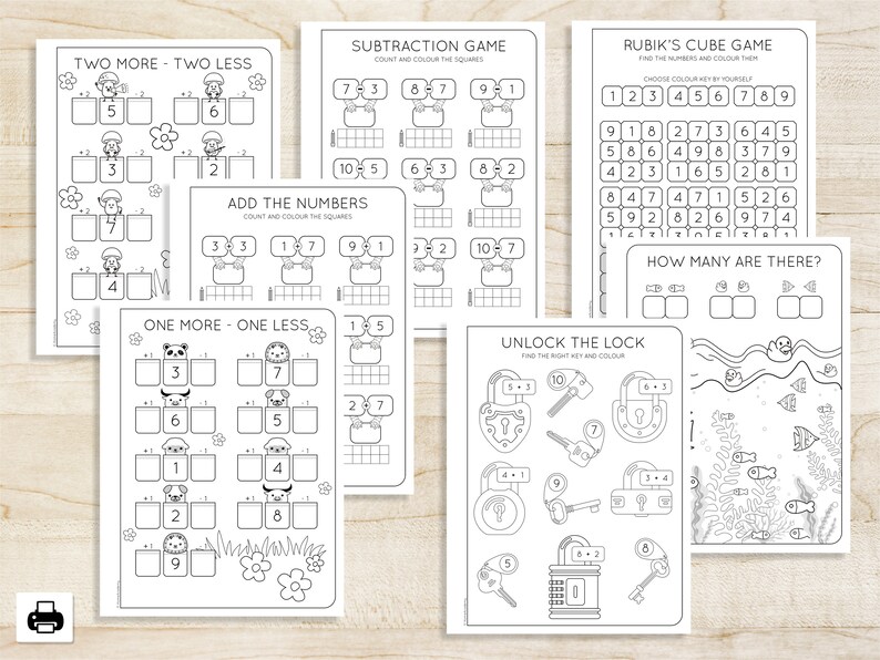 MATH Worksheets Preschool Curriculum 1st Grade Homeschool Etsy
