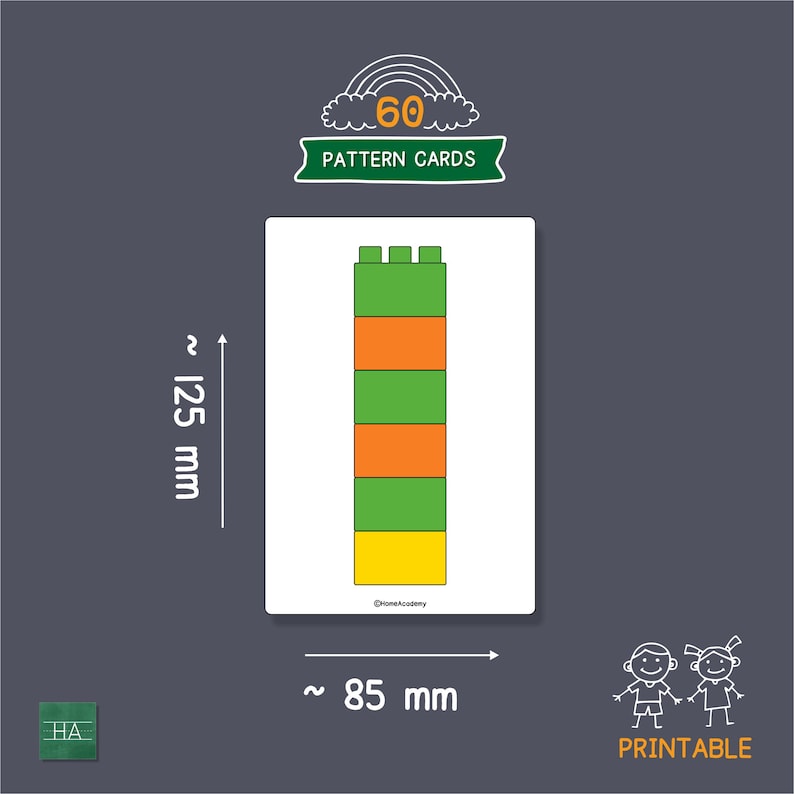 BUILD the PATTERN Toddler Busy Bag Game Cards Educational Game With ...