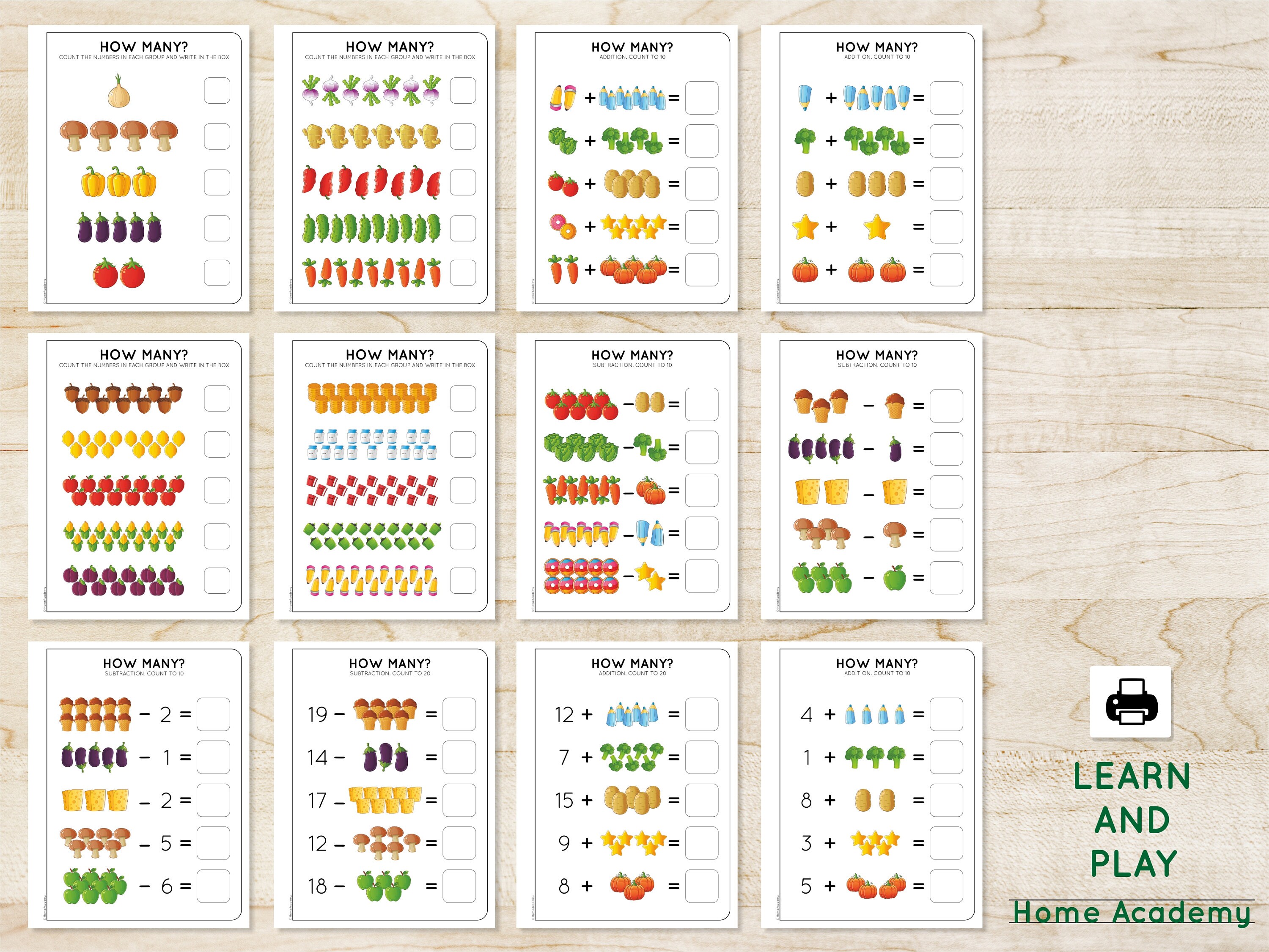 Preschool worksheets Homeschool Practice sheets | Etsy