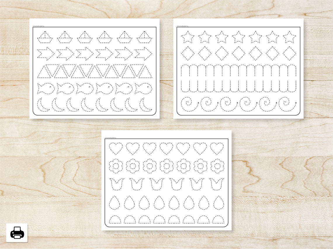 PEN CONTROL Worksheets Printable Preschool Worksheets Tracing - Etsy