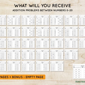 Printable ADDITION Worksheets Counting Activities for Kids Homeschool ...